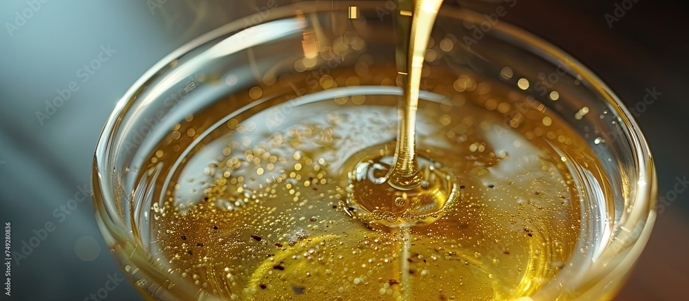A clear glass is being filled with beer through a steady pour, capturing the cascading bubbles and foamy head forming on top. The amber liquid contrasts against the glass, creating a visually A clear glass is being filled with beer through a steady pour, capturing the cascading bubbles and foamy head forming on top. The amber liquid contrasts against the glass, creating a visually