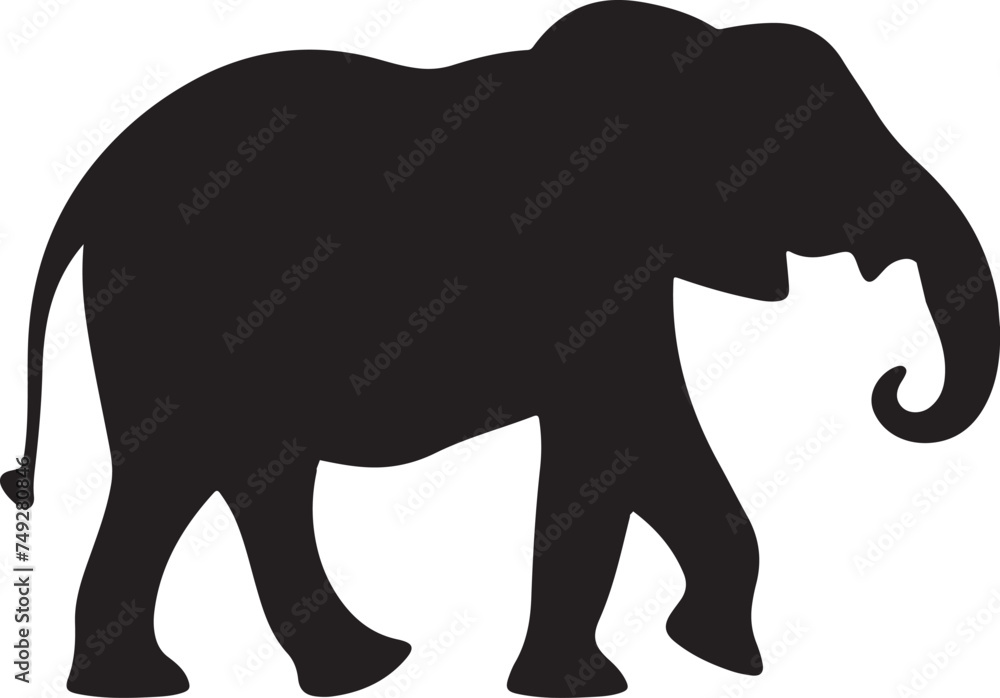 Elephant Silhouette Vector Illustration White Background Elephant Silhouette Vector Illustration White Background