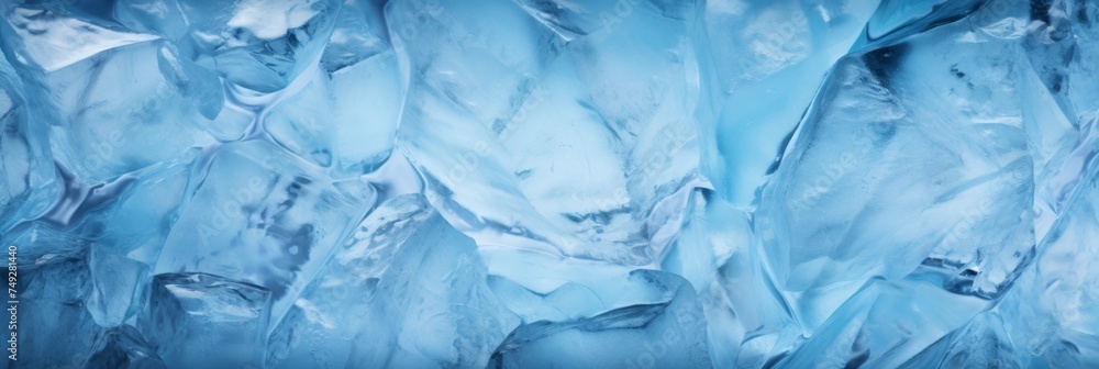Background cracked blue ice,banner