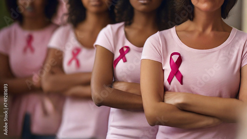 Cancer awareness month in october realistic pink ribbon symbol medical design