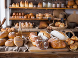 Vintage Bakery Shelf with Assorted Bread