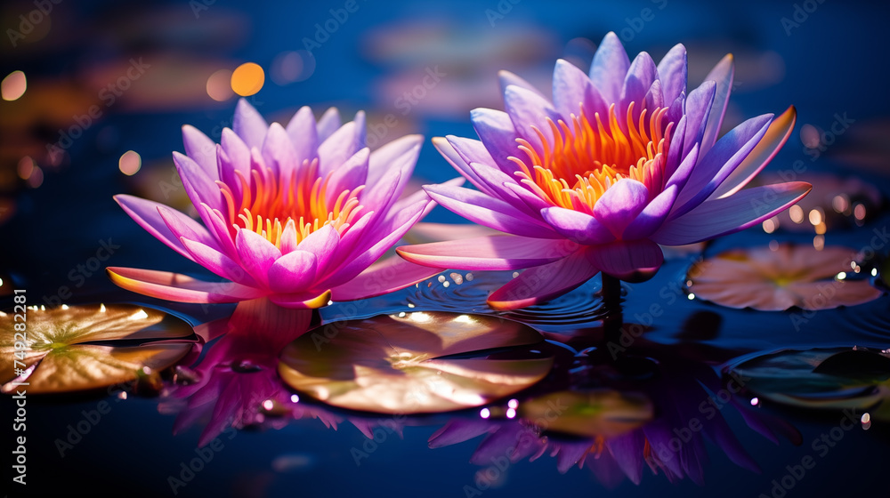 water lily in the pond water lily in the pond
