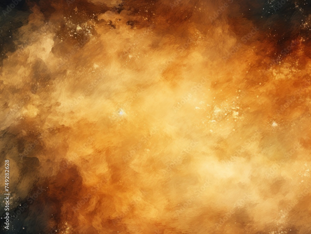 Ivory nebula background with stars and sand