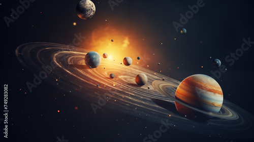 Abstract Representation of the Solar System
