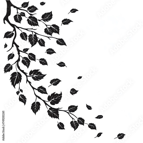 Black and White Leaf Silhouette Art photo