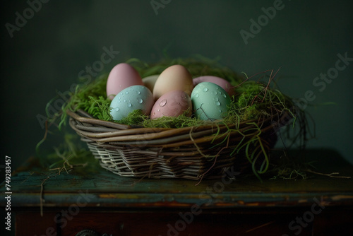 Wallpaper Mural easter eggs in a nest Torontodigital.ca