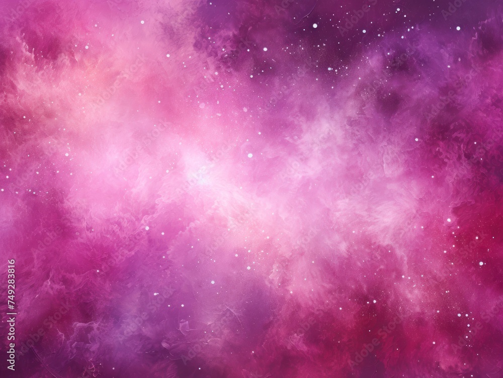 Magenta nebula background with stars and sand