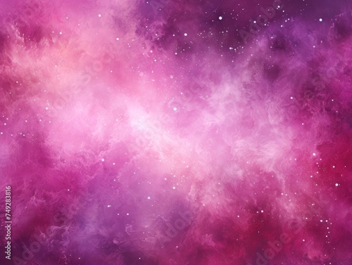 Magenta nebula background with stars and sand