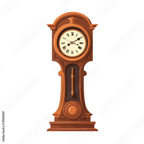 Grandfather clock icon. Clipart image isolated on white