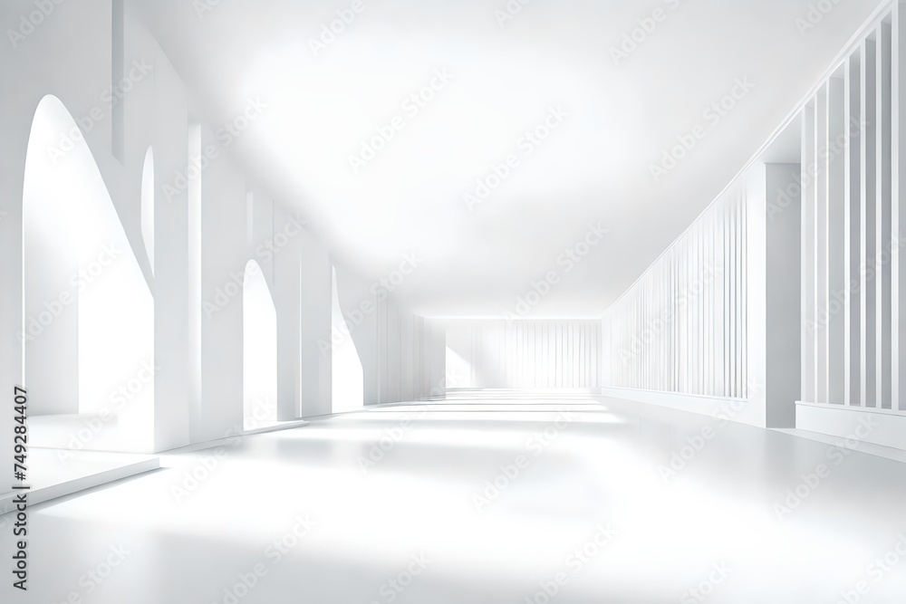 Fototapeta premium 3d white corridor