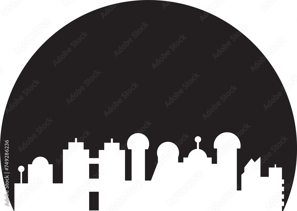 Silhouette Urban City Skyline Illustration