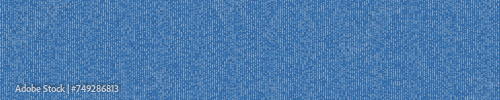 Blue denim material texture. Overlay worn texture stamps with jeans, cotton, fabric, canvas. Blue and white light pattern. Wall surface background. Panoramic, long banner. Vector Illustration, eps 10.