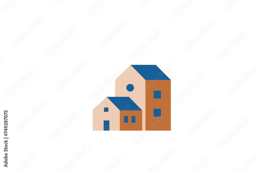 Small house design on a white background Small house design on a white background