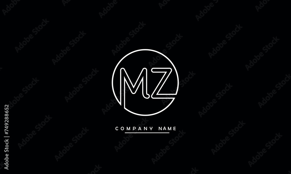 MZ, ZM, M, Z Abstract Letters Logo Monogram MZ, ZM, M, Z Abstract Letters Logo Monogram