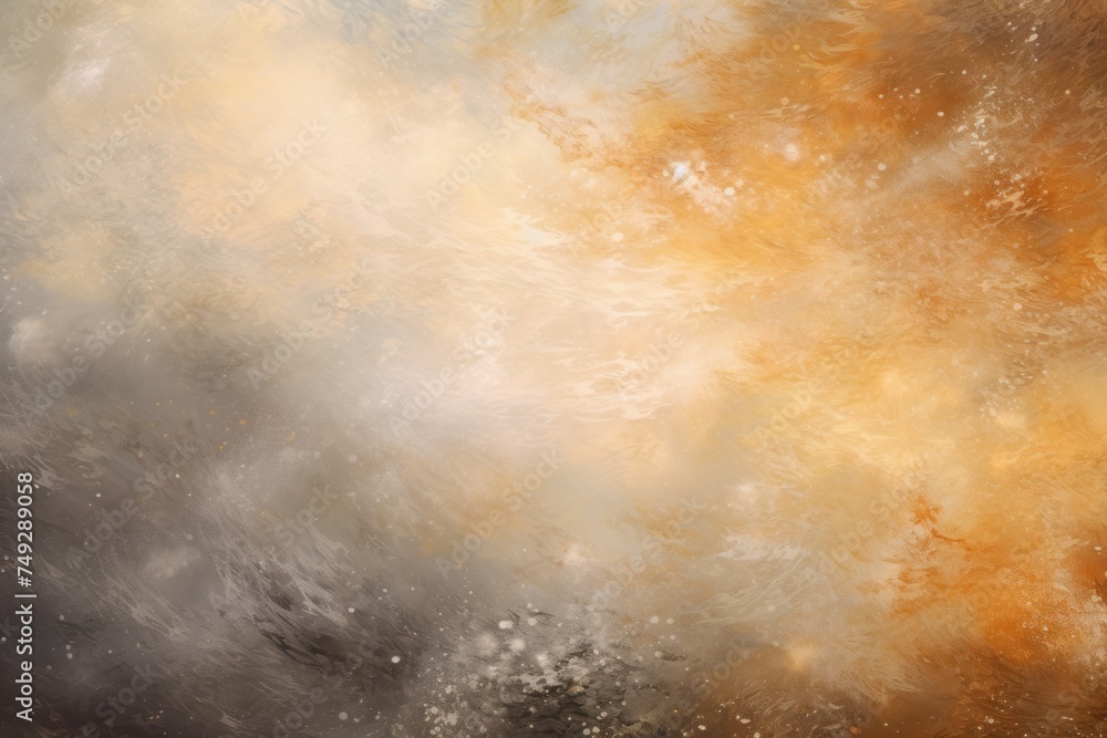 Silver nebula background with stars and sand