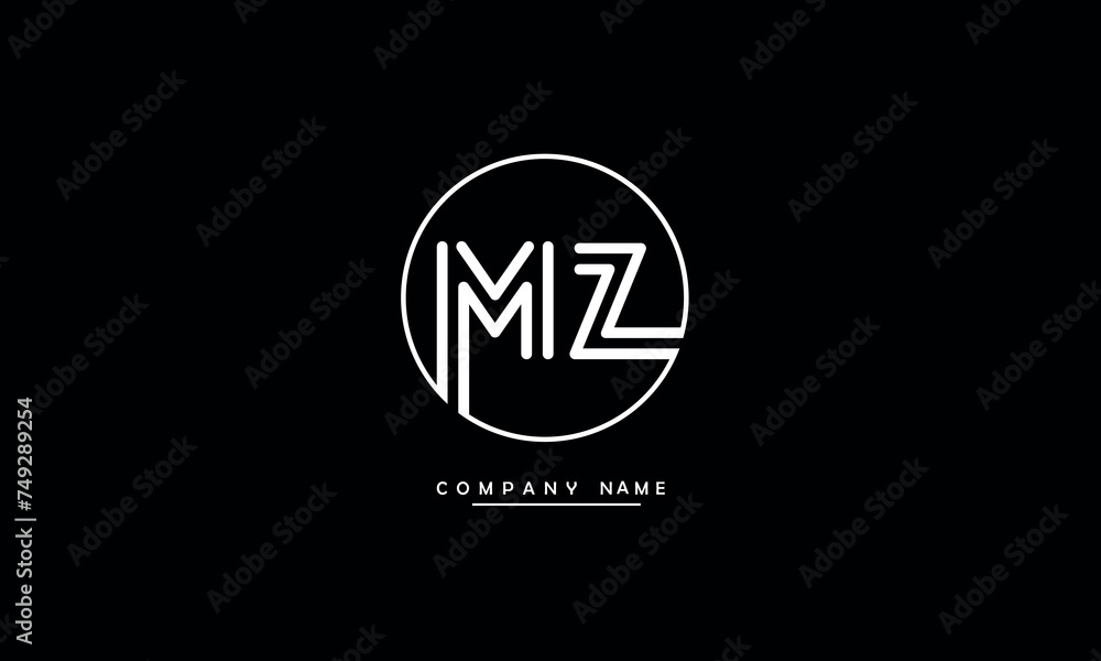 MZ, ZM, M, Z Abstract Letters Logo Monogram MZ, ZM, M, Z Abstract Letters Logo Monogram