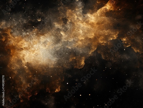 Silver nebula background with stars and sand