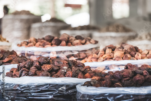 Dried fruits at Siab Bazaar in the ancient city of Samarkand in Uzbekistan, Siyob bozor photo