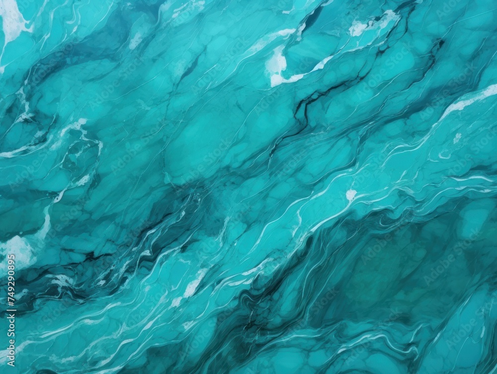 Turquoise marble pattern that has the outlines of marble, in the style of luxurious, poured 