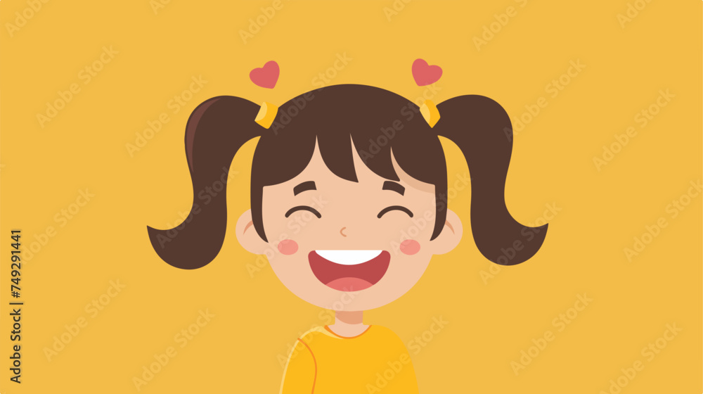 Happy girl vector icon