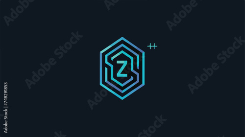 HZ Initial letter block chain logo icon vector templ photo