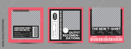 Hype social media post template set. Modern social media post bundle vector, Design editable template for social Template