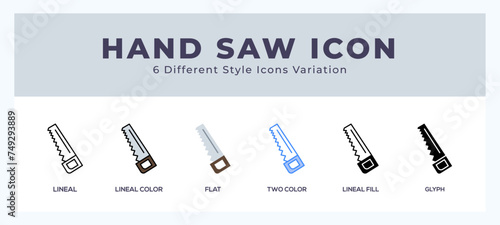 Hand saw icon for websites and apps. vector illustration photo