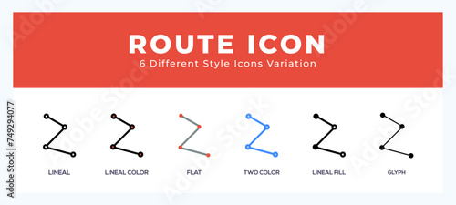 Route icon vector illustration. trendy styles