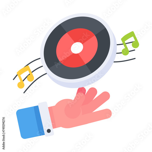Grab this flat style icon of music cd 