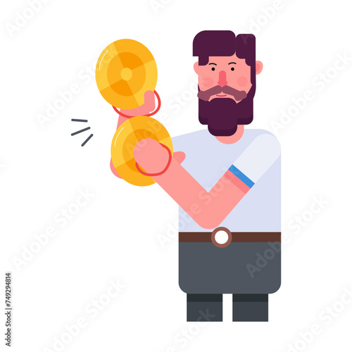 Get this flat style icon of cymbalist 