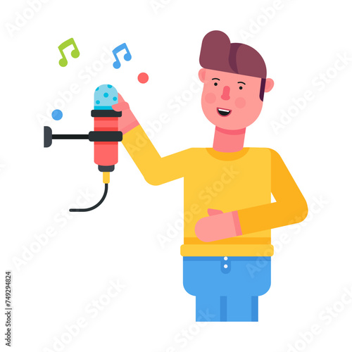 Here’s a flat icon of a vocalist 