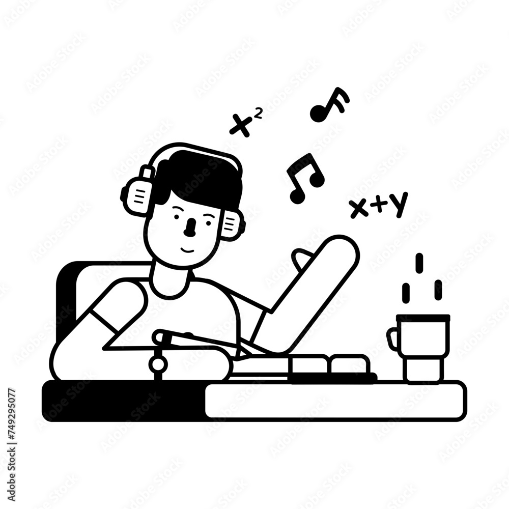 Check out glyph icon of concentration music 