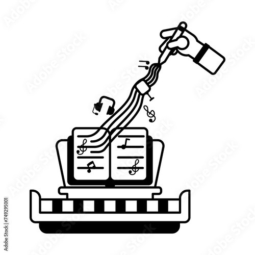 Check out glyph icon of lyrics writing 
