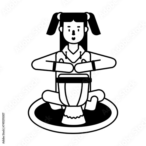 Get this glyph icon of african drum 