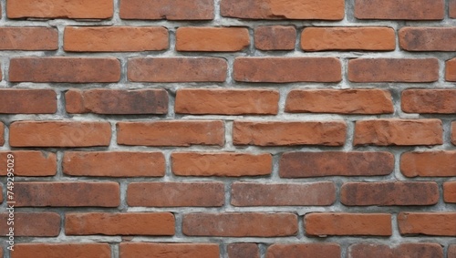 Textured Red Brick Wall Background for Prints. AI Generated
