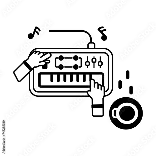 Here’s a glyph icon of piano synthesizer 