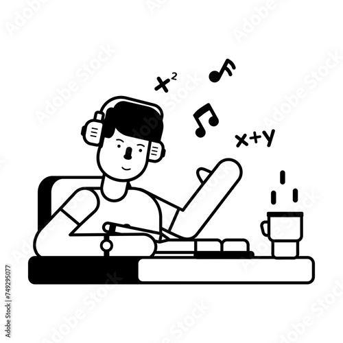 Check out glyph icon of concentration music 