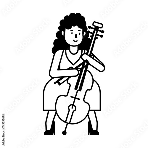 Get this glyph icon of cellist 