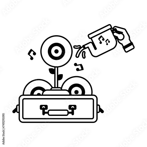 Handy glyph icon depicting music discs 