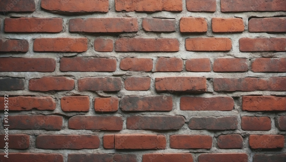 Obraz premium Classic Red and Brown Brick Wall Pattern. AI Generated