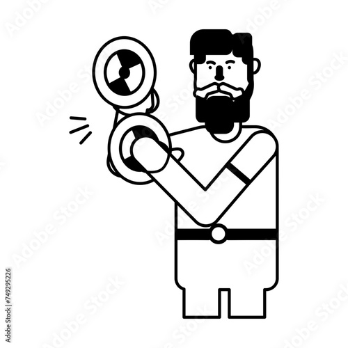 Get this glyph style icon of cymbalist 