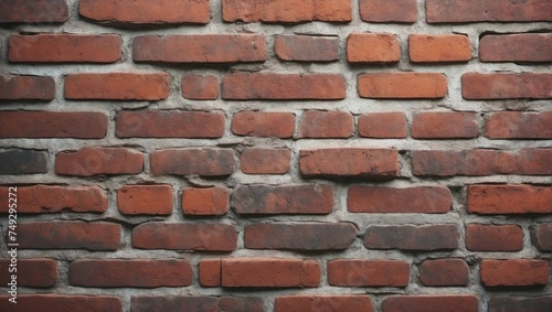 Classic Red and Brown Brick Wall Pattern. AI Generated