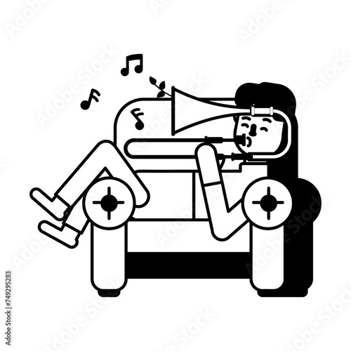 Check out glyph icon of a trombonist 