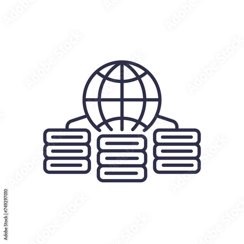 CDN, Content delivery network line icon