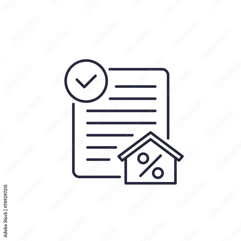 mortgage application line icon, house loan approval mortgage application line icon, house loan approval