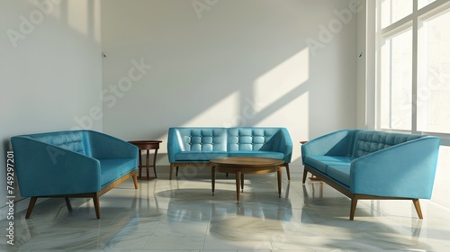 living room with beautiful blue, sea green sofa