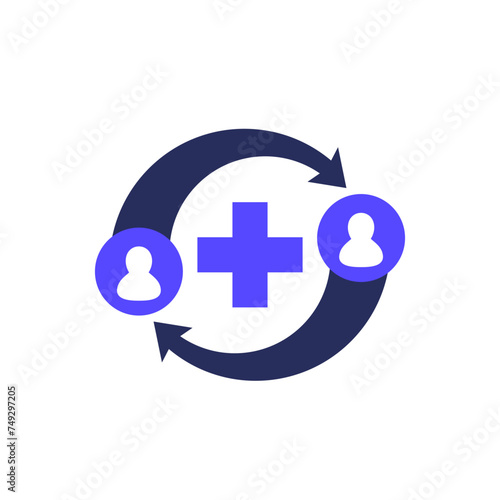 Medical referrals icon on white