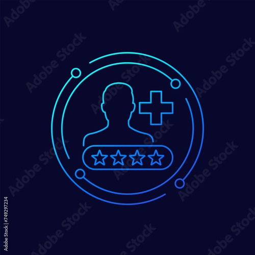 patient satisfaction icon in linear design