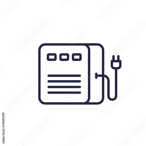 UPS icon, backup power supply line vector