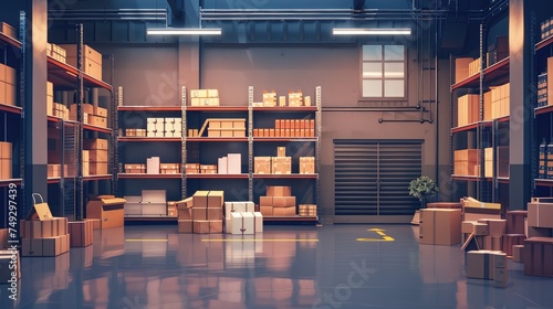 sme Storage area for preparing to deliver to customers.Sme business that is successful in selling products.online shopping concept. © buraratn